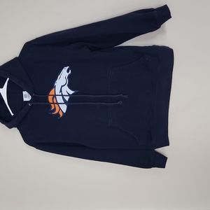 NFL Team Apparel Broncos Navy Blue Pullover Hoodie